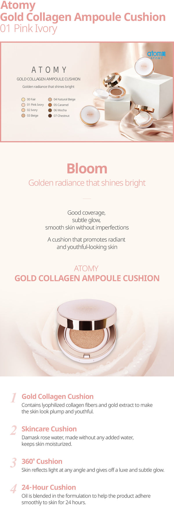 BEAUTY Gold Collagen Ampoule Cushion 01 Pink Ivory
