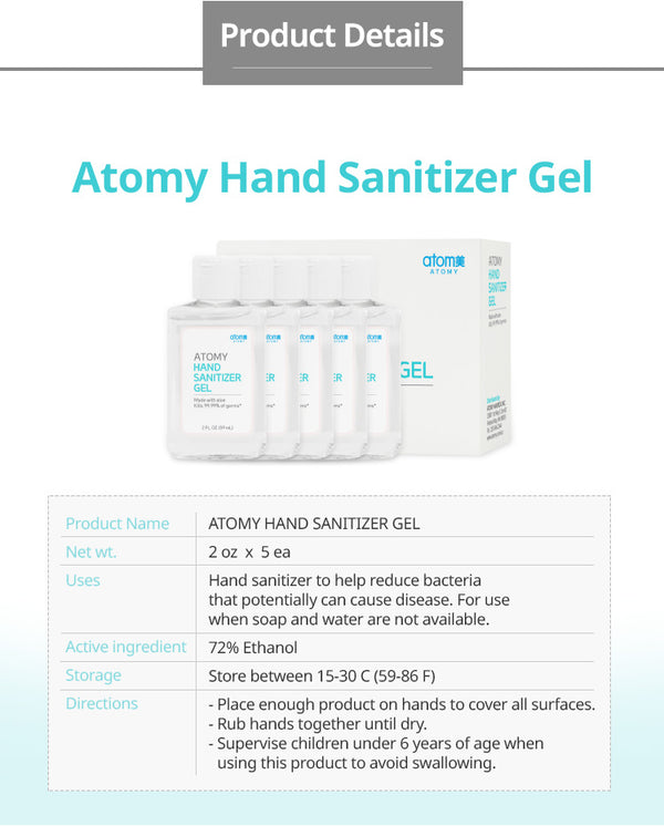 PERSONAL CARE Hand Sanitizer Gel (Net wt. 2oz x 5 ea)